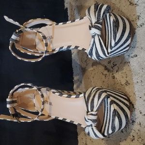 JUSTFAB Ankle Strap Platform Wedge